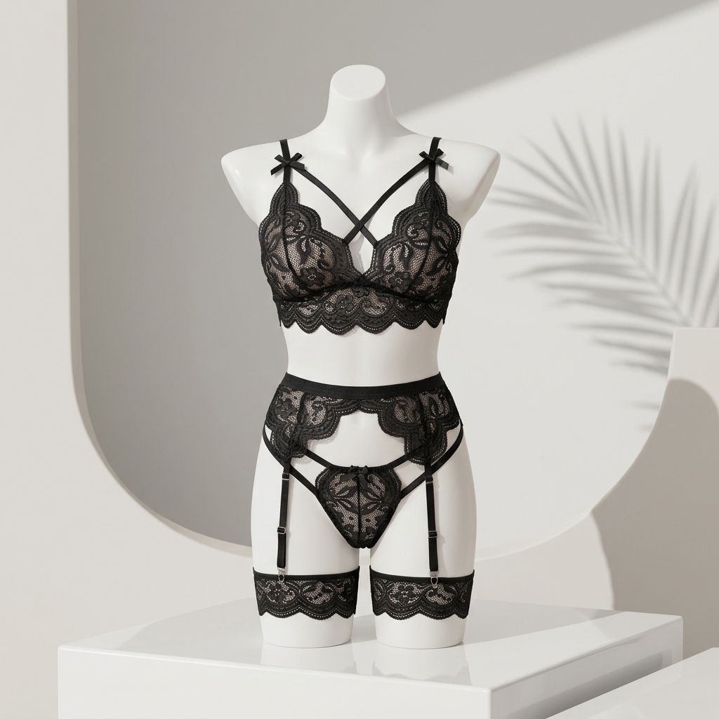 Women's Floral Lace Lingerie S - Garter Belt Set review and price