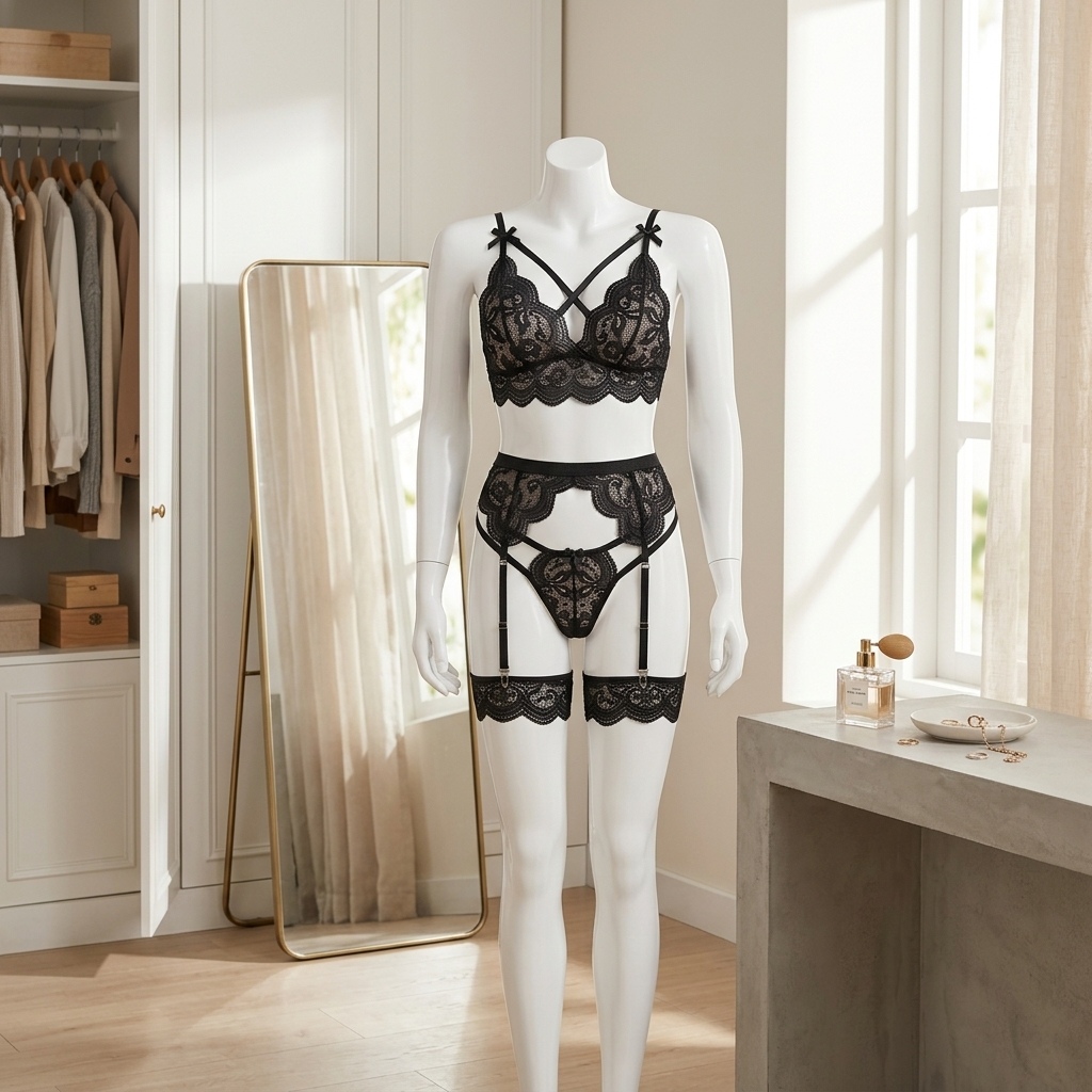 Women's Floral Lace Lingerie S - Garter Belt Set review and price
