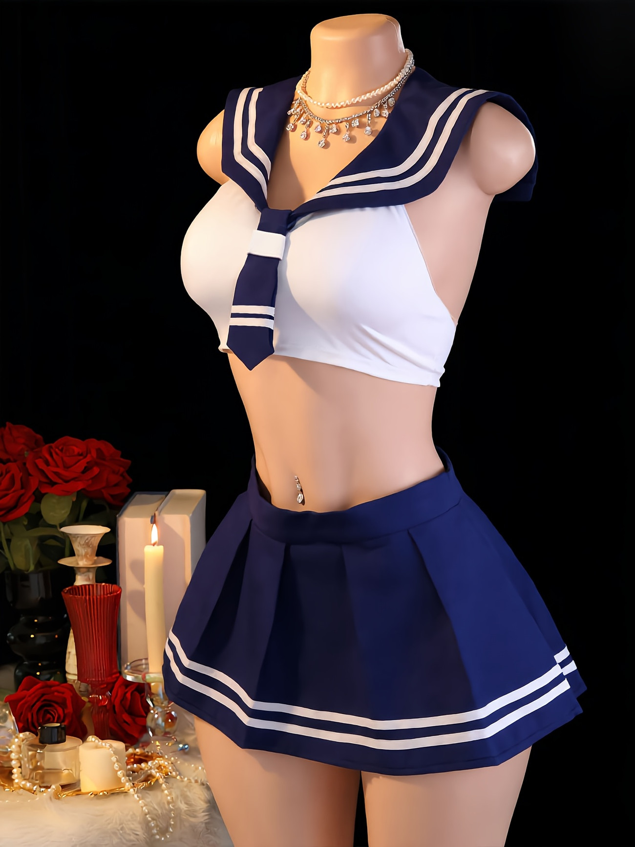 Women's 2Pcs Sailor Role Play  - Garter Belt Set review and price